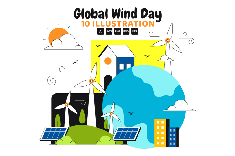 10 Global Wind Day Illustration