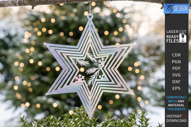 Christmas Wind Spinner Laser Cut | Kinetic Hanging Ornament
