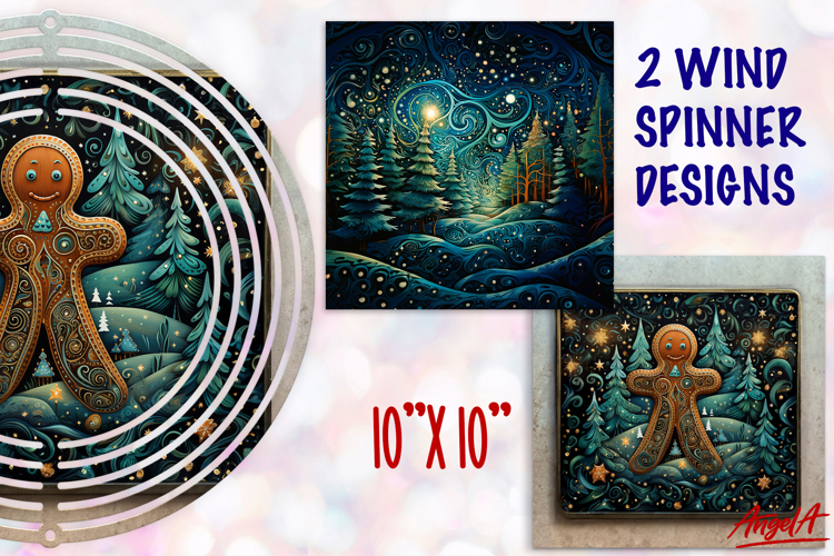 Christmas wind spinner sublimation, Fairy Winter Forest