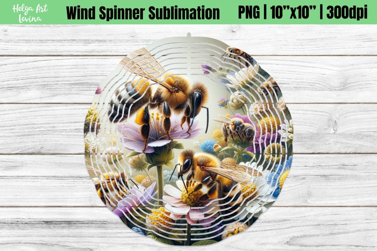 Bee Sublimation | Wind Spinner Sublimation example image 1