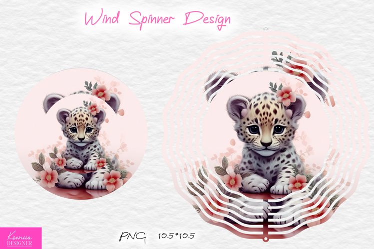 Floral Leopard Wind Spinner Design|Wild Flowers Design