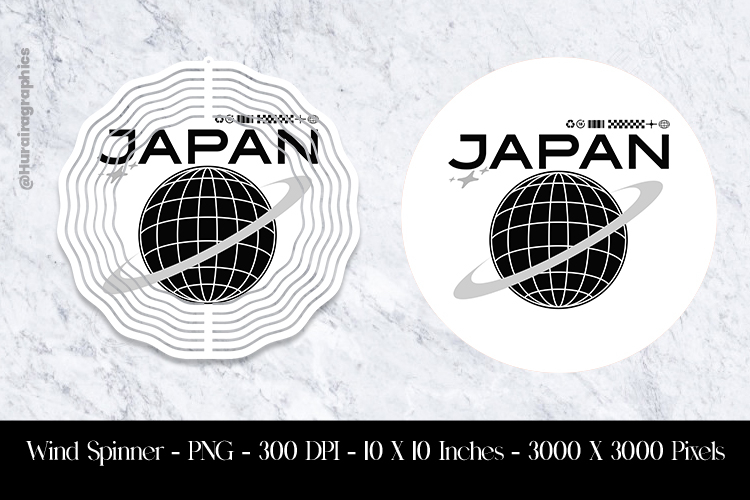 Japan Wind Spinner Sublimation Design PNG