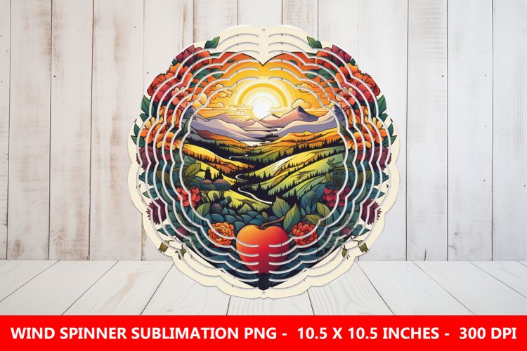 Heart landscape Wind Spinner Sublimation