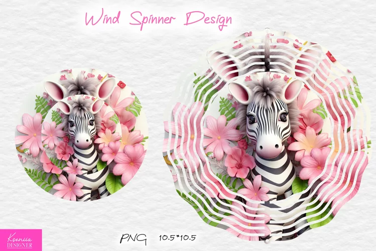 Floral Leopard Wind Spinner Design|Wild Flowers Design