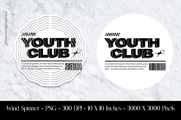 Youth Club Wind Spinner Sublimation Design PNG