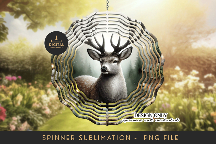 Deer Wind Spinner Sublimation PNG Design - Digital File
