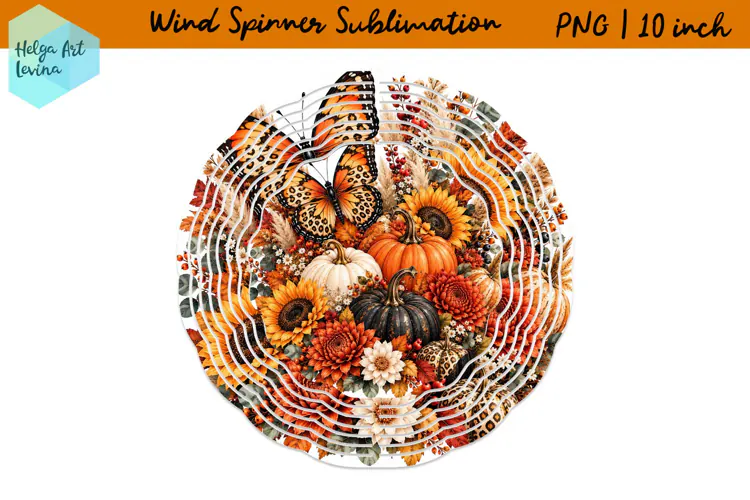 Autumn flowers and butterflies | Wind Spinner Sublimation