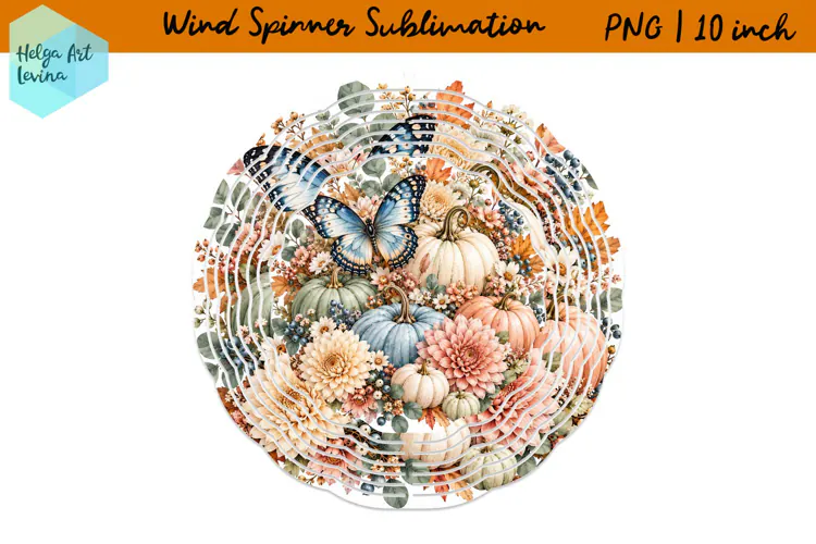 Autumn flowers and butterflies | Wind Spinner Sublimation