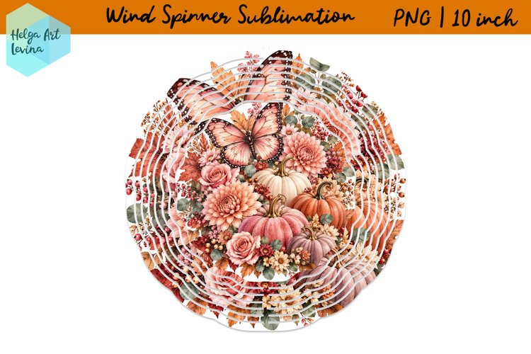 Autumn flowers and butterflies | Wind Spinner Sublimation