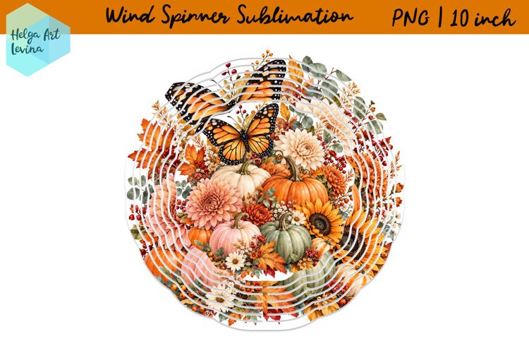 Autumn flowers and butterflies | Wind Spinner Sublimation