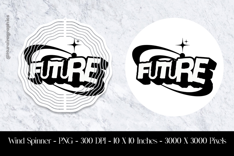 Retro Future Wind Spinner Sublimation Design