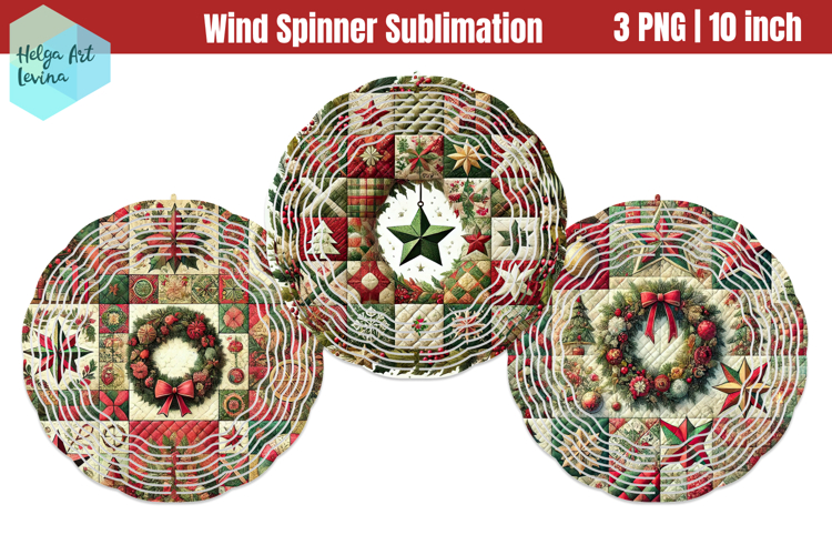 Cristmas pachwork Wind Spinner Sublimation
