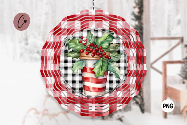 Christmas Plaid Cup Wind Spinner example image 1