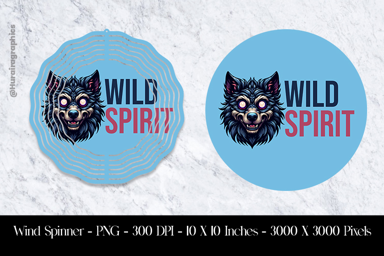 Wild Spirit Wind Spinner Sublimation Design PNG