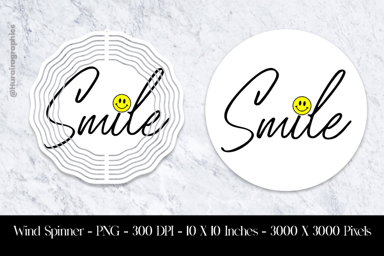 Smile Wind Spinner Sublimation Design PNG