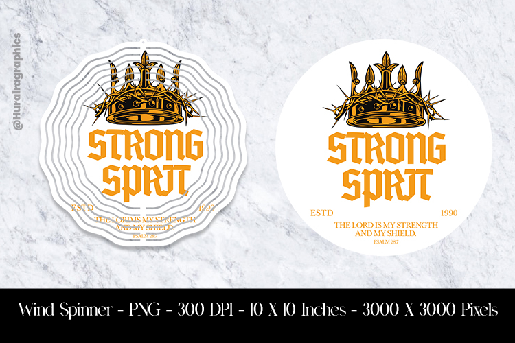 Strong Sprit Wind Spinner Sublimation Design PNG