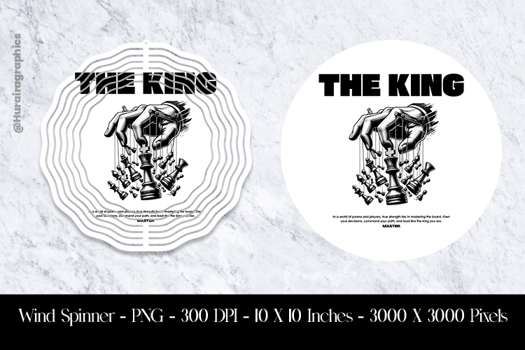 The King Wind Spinner Sublimation Design PNG