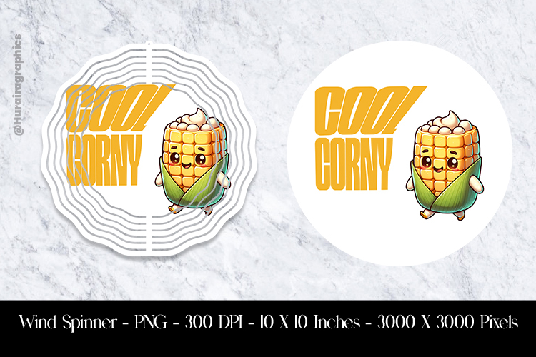 Cool Corny Wind Spinner Sublimation Design PNG