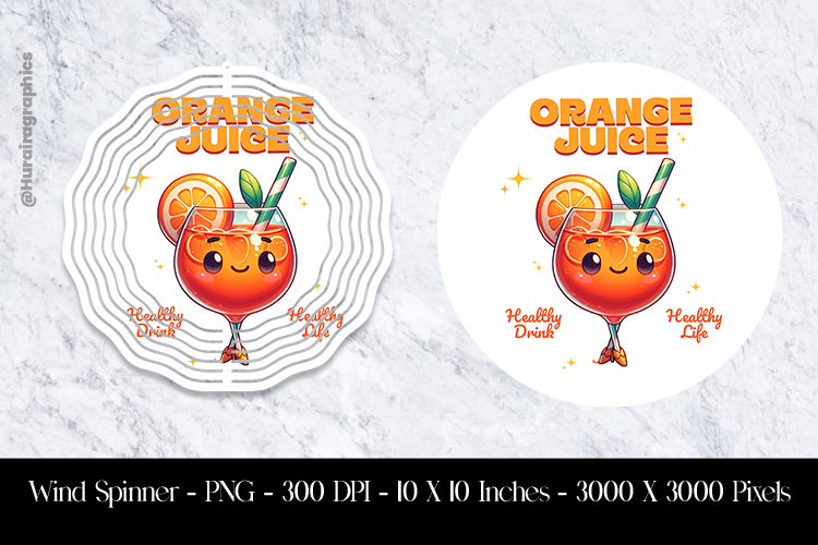 Orange Juice Healthy Drink Healthy Life Wind Spinner