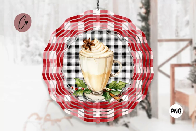 Christmas Plaid Eggnog Wind Spinner