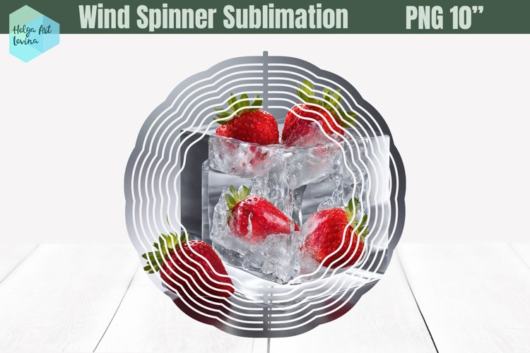 3D Wind Spinner Sublimation | strawberry in ice