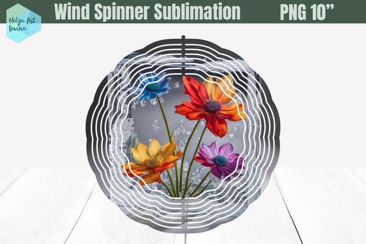 3D Flowers Wind Spinner Sublimation