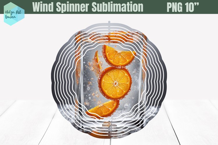 3D Wind Spinner Sublimation | Orange in ice