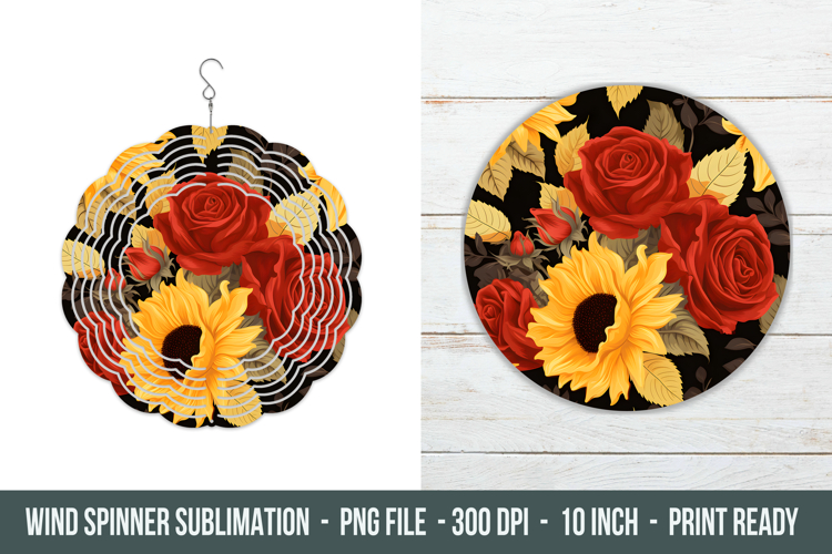 Rose & Sunflower Wind Spinner | Wind Spinner Png