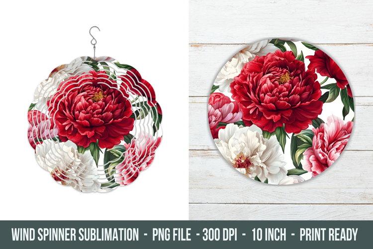 Peony Flower Wind Spinner | Wind Spinner sublimation