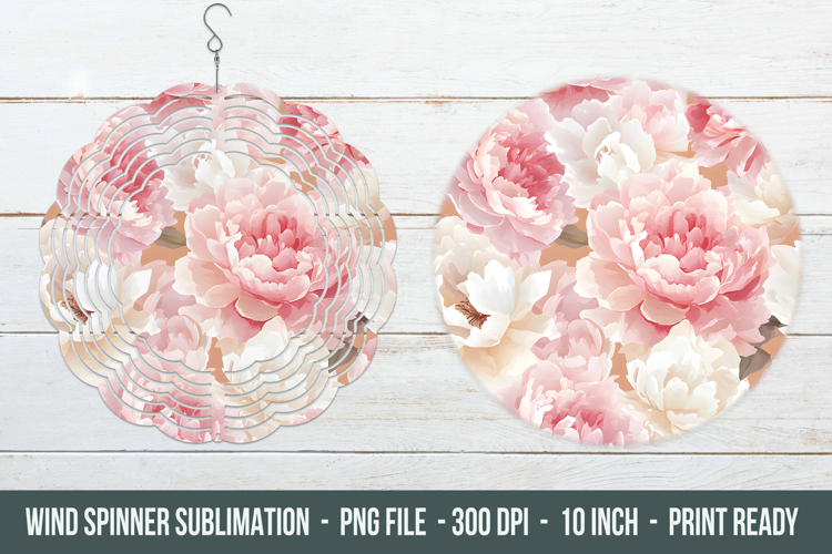 Peony Flower Pattern Wind Spinner | Wind Spinner Design