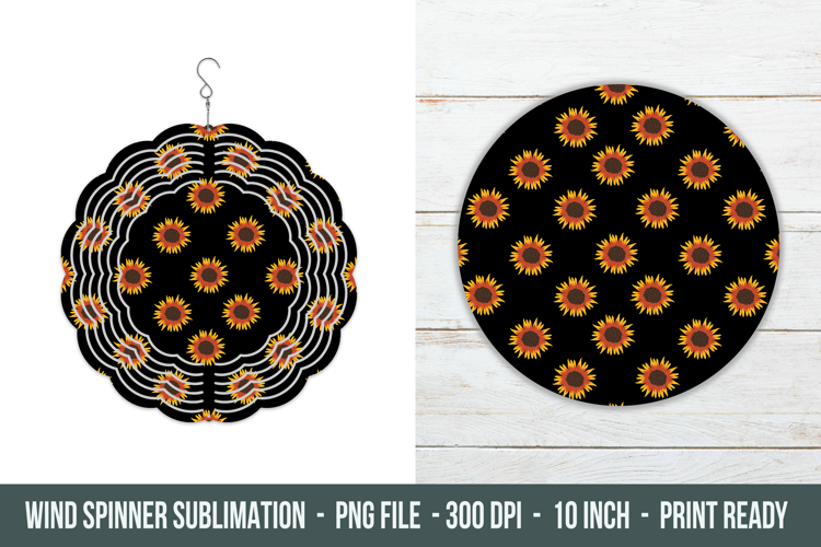 Sunflower Pattern Wind Spinner | Wind Spinner Sublimation