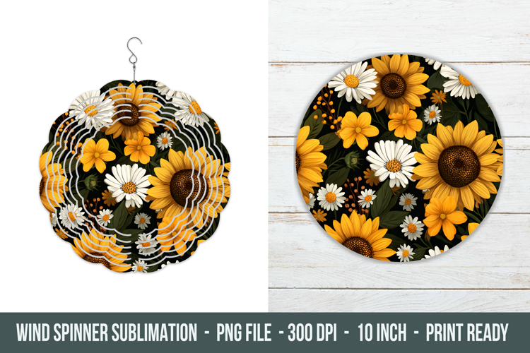 Daisy & Sunflower Wind Spinner | Wind Spinner Png
