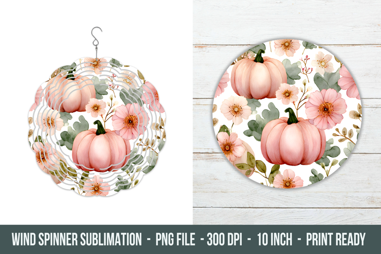 Pink Flower Pumpkin Wind Spinner | Wind Spinner Png