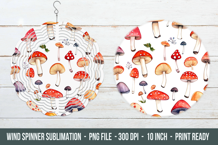 watercolor Mushroom Wind Spinner | Wind Spinner Design