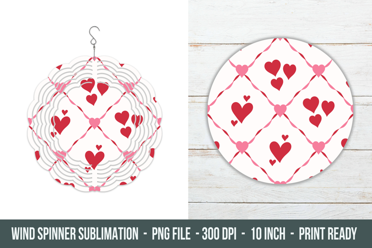 Heart Pattern Wind Spinner | Wind Spinner sublimation