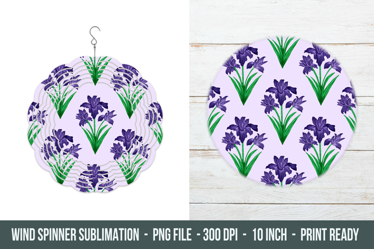 Iris Flower Wind Spinner | Wind Spinner sublimation