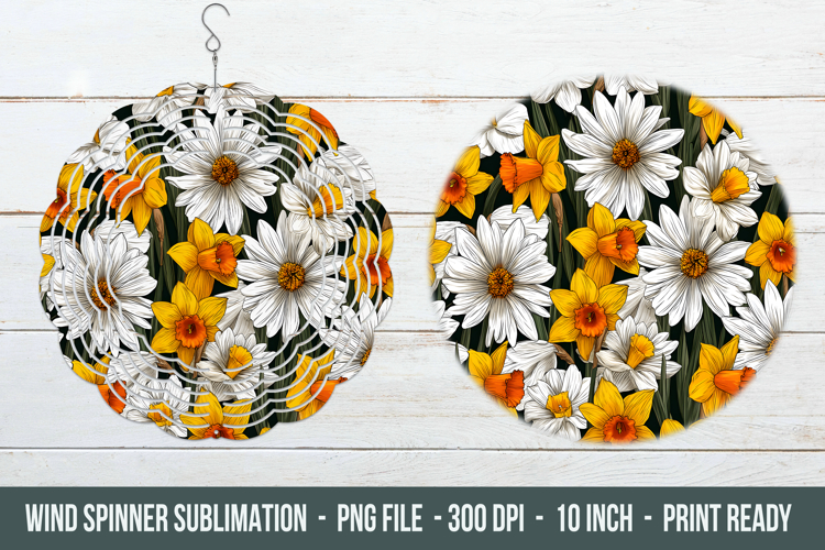 Daisy & Daffodil Flower Wind Spinner | Wind Spinner Png