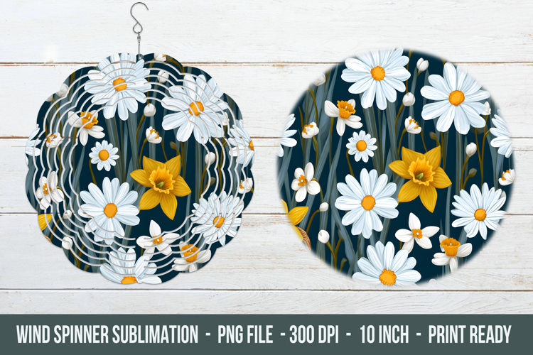 Daisy & Daffodil Flower Wind Spinner | Wind Spinner Png