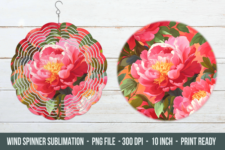 Peony Flower Pattern Wind Spinner | Wind Spinner Design