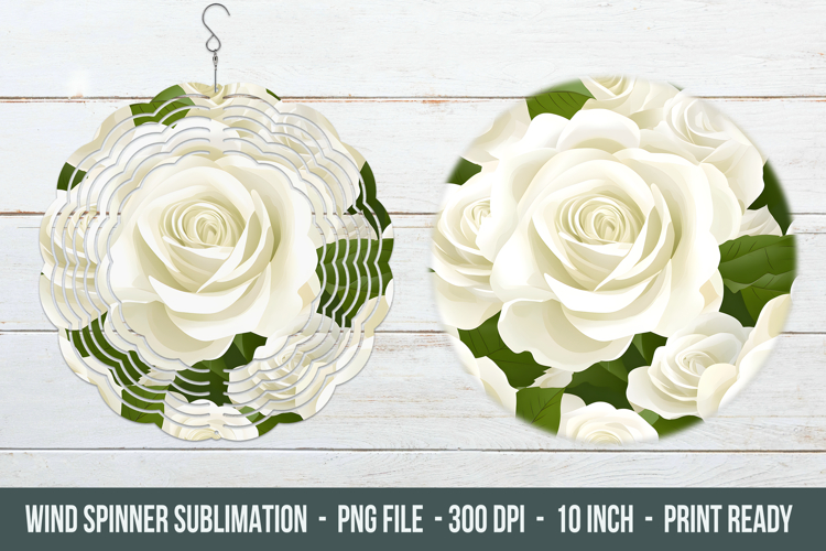 White Rose Flower Wind Spinner | Wind Spinner Png