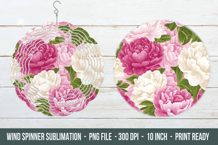 Peony Flower Pattern Wind Spinner | Wind Spinner Design