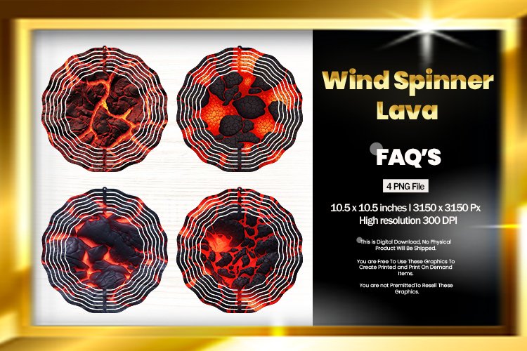 Lava Wind Spinner Sublimation Design - 04 Variations