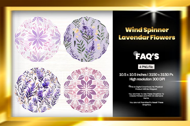 Flowers Wind Spinner Sublimation Design - 04 Variations