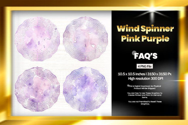 Pink Purple Wind Spinner Sublimation Design - 04 Variations