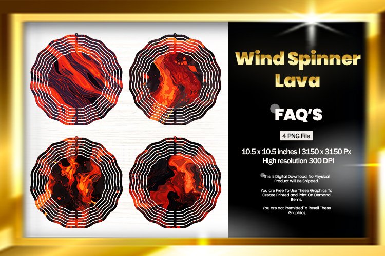 Lava Wind Spinner Sublimation Design - 04 Variations