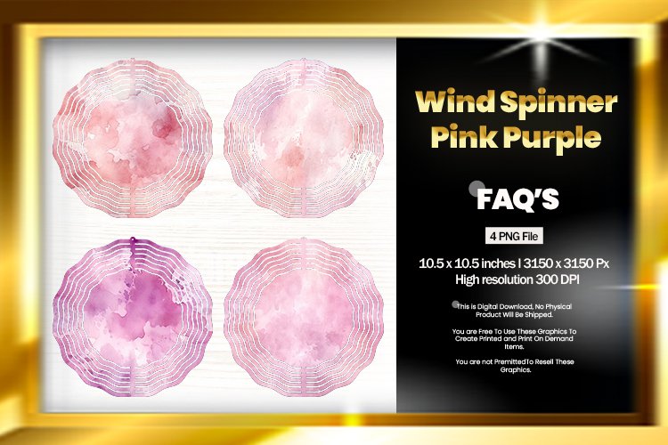 Pink Purple Wind Spinner Sublimation Design - 04 Variations
