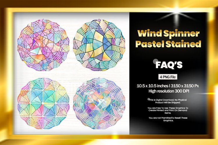 Pastel Stained Wind Spinner Sublimation Design