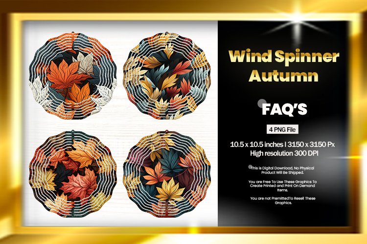 Autumn Wind Spinner Sublimation Design - 04 Variations