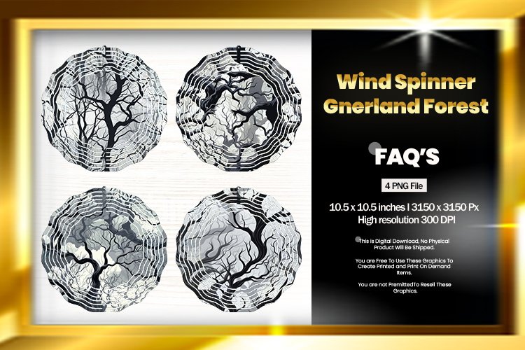 Forest Wind Spinner Sublimation Design - 04 Variations