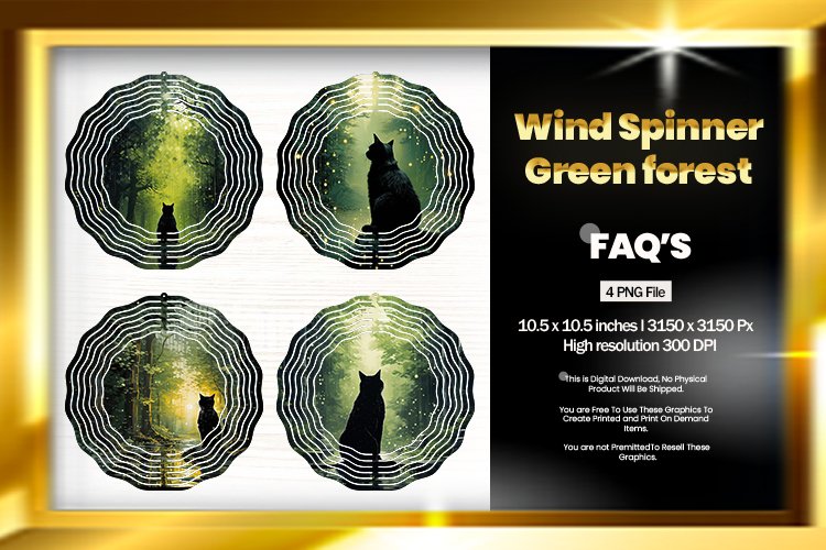Green forest Wind Spinner Sublimation Design - 04 Variations